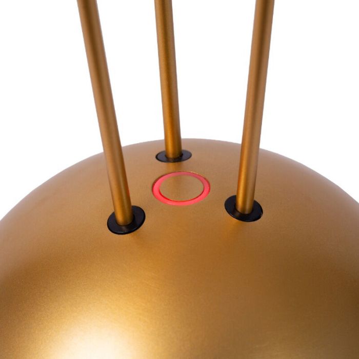Mässing uppladdningsbar utomhusbordslampa modern, Renee, 2,2W, 2700K LED, IP54, med beröringsdimmer