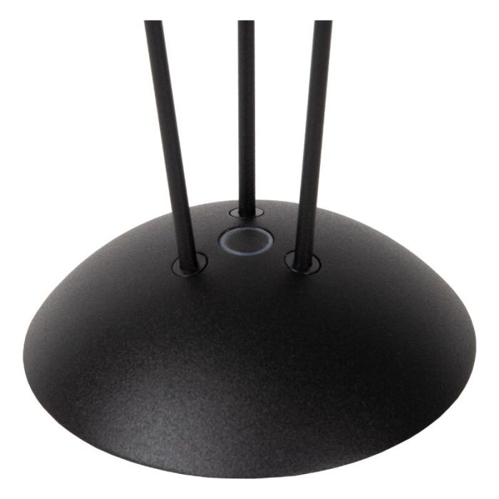 Svart uppladdningsbar utomhusbordslampa modern, Renee, 2,2W, 2700K LED, IP54, med beröringsdimmer