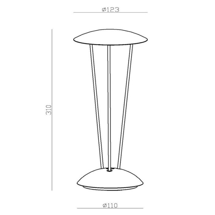Svart uppladdningsbar utomhusbordslampa modern, Renee, 2,2W, 2700K LED, IP54, med beröringsdimmer