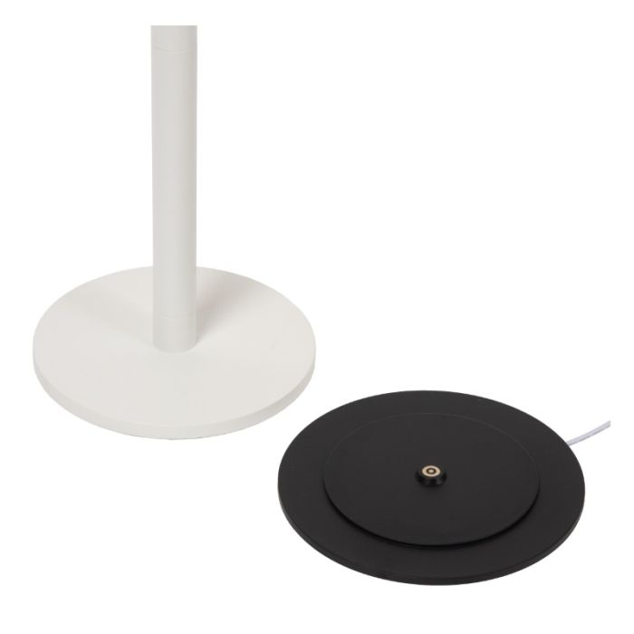 Vit uppladdningsbar golvlampa modern, Antrim, 2,2W, 2700K LED, IP54, med beröringsdimmer