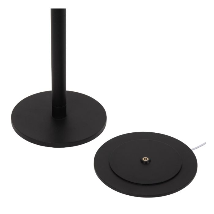 Svart uppladdningsbar golvlampa modern, Antrim, 2,2W, 2700K LED, IP54, med beröringsdimmer