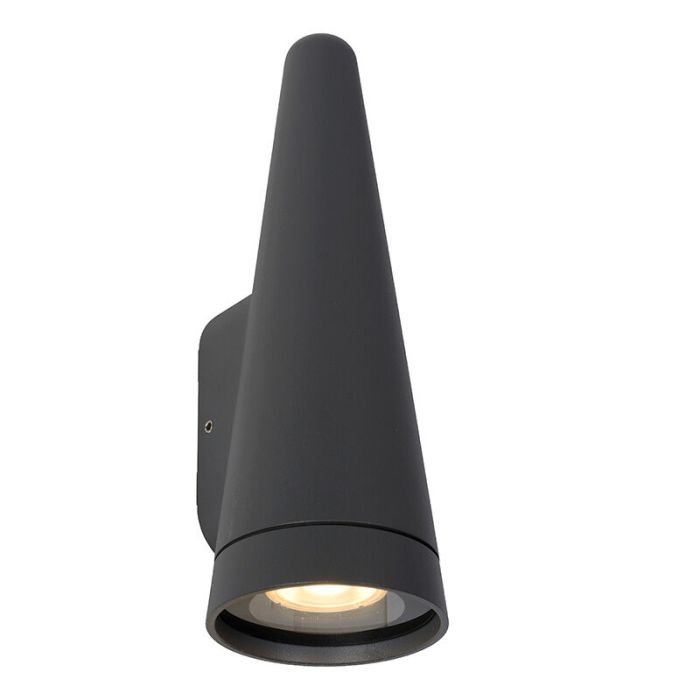 Antracit utelampa modern, Wizard, IP54
