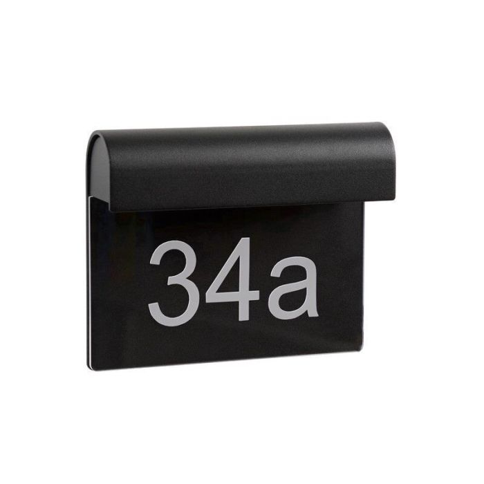 Svart husnummer lampa modern, Thesi, 6W, 3000K LED, IP54