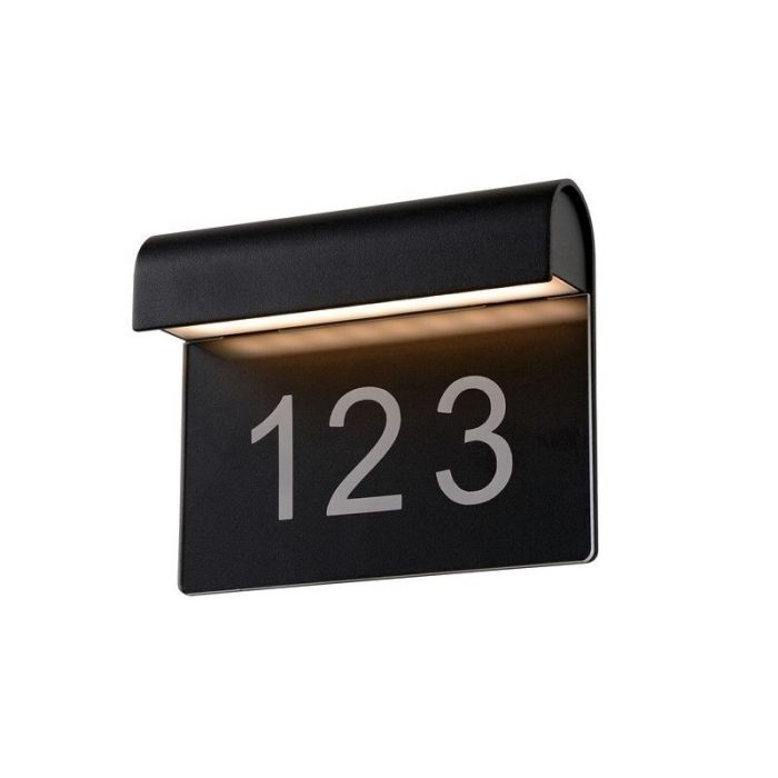 Svart husnummer lampa modern, Thesi, 6W, 3000K LED, IP54