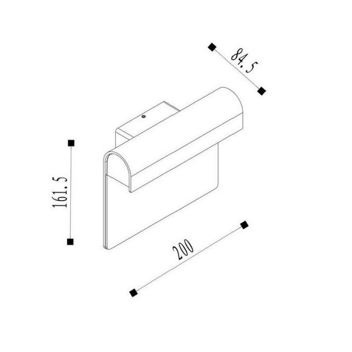 Svart husnummer lampa modern, Thesi, 6W, 3000K LED, IP54