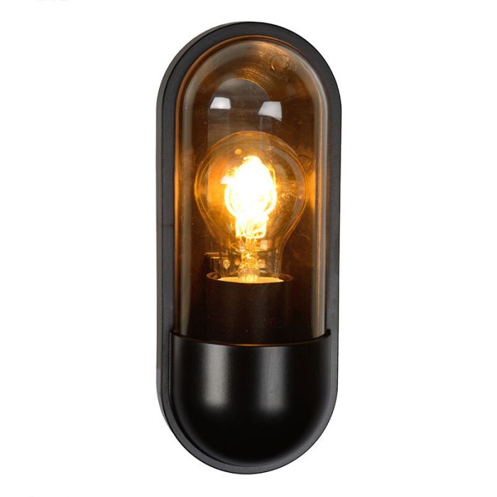 Svart utelampa klassisk, Capsule, IP54