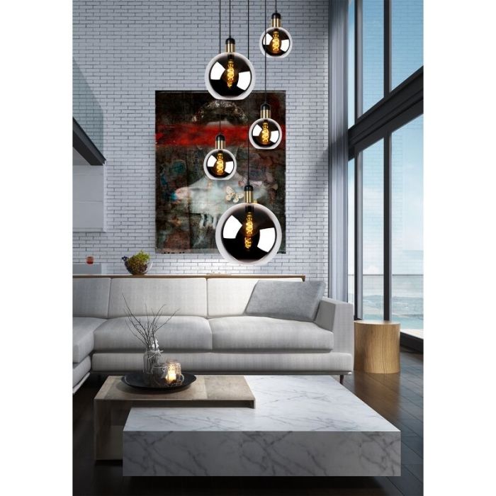 Grå fönsterlampa vintage, Julius