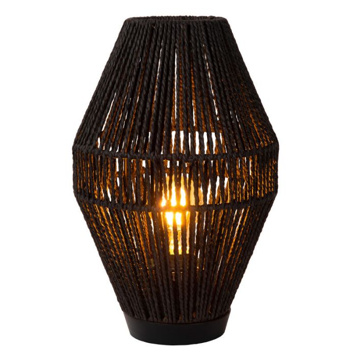 Svart bordslampa rustik, Cordulle, med brytare