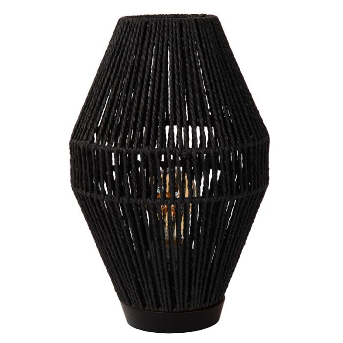Svart bordslampa rustik, Cordulle, med brytare
