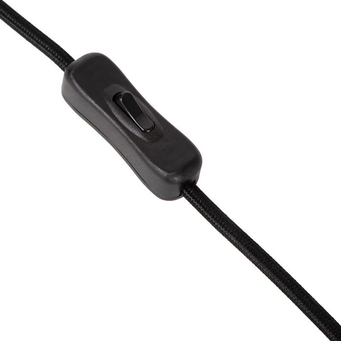 Svart bordslampa rustik, Cordulle, med brytare