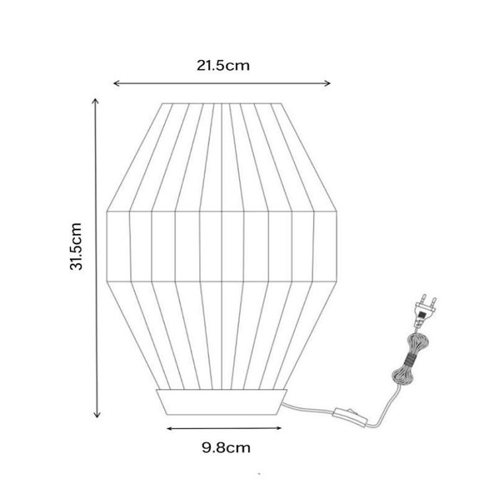 Svart bordslampa rustik, Cordulle, med brytare