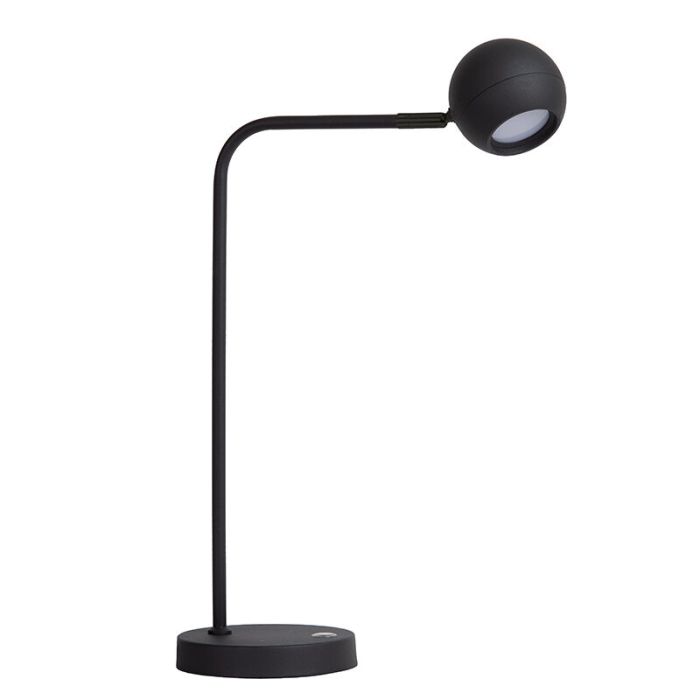 Svart uppladdningsbar bordslampa modern, Comet, 3W, 2700K LED, med beröringsdimmer