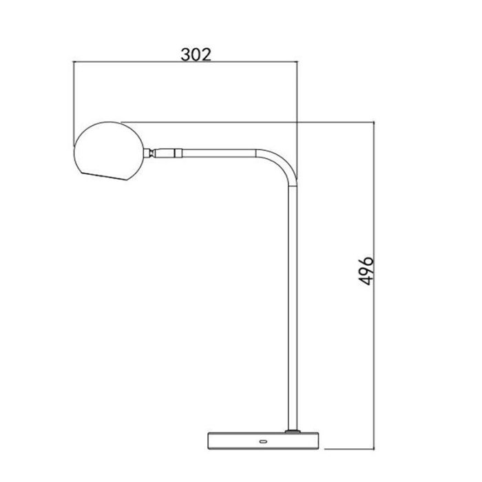 Svart uppladdningsbar bordslampa modern, Comet, 3W, 2700K LED, med beröringsdimmer