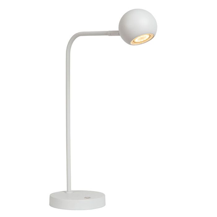 Vit uppladdningsbar bordslampa modern, Comet, 3W, 2700K LED, med beröringsdimmer