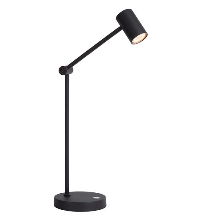 Svart uppladdningsbar bordslampa modern, Tipik, 3W, 2700K LED, med beröringsdimmer