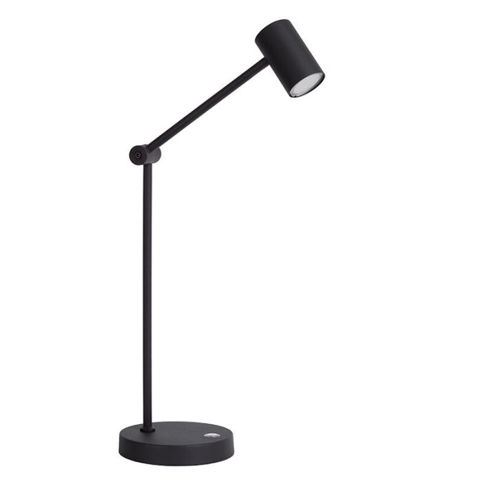 Svart uppladdningsbar bordslampa modern, Tipik, 3W, 2700K LED, med beröringsdimmer