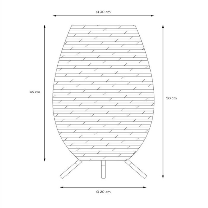Brun bordslampa utomhus rustik, Colin, 3W, 3000K LED, IP44, 3 stegs dimmer