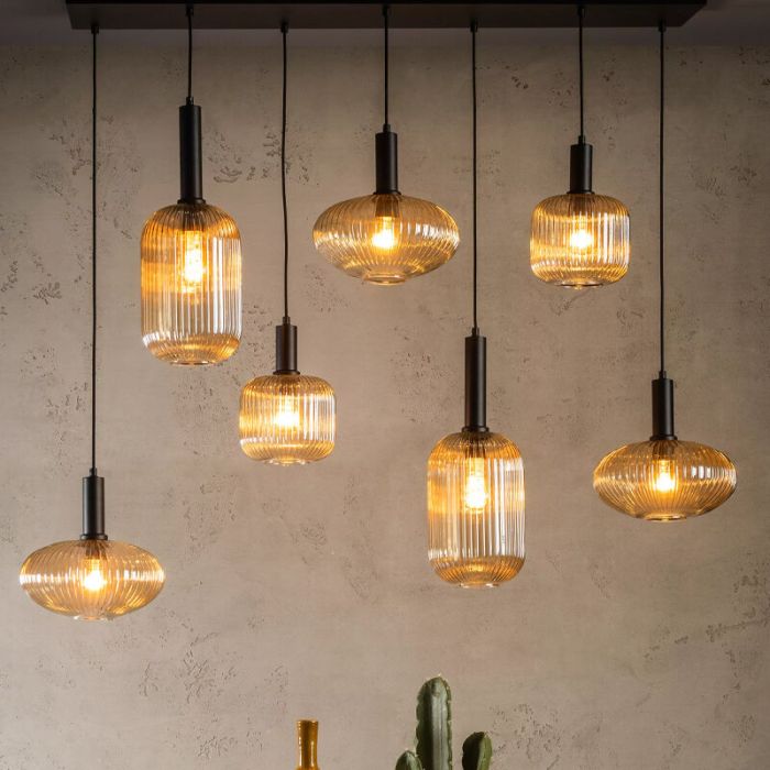 Bärnstensfärgad fönsterlampa retro, Maloto