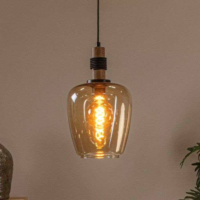 Bärnstensfärgad fönsterlampa retro, Ilona