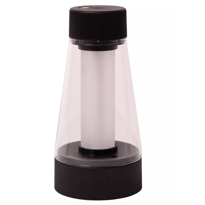 Svart uppladdningsbar utomhusbordslampa modern, Lorali, 1,2W, 2700K LED, IP44, med beröringsdimmer