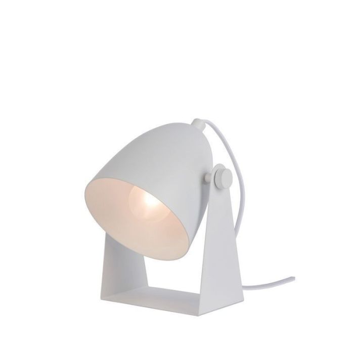 Vit bordslampa modern, Chago, med brytare