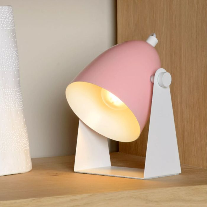 Rosa bordslampa modern, Chago, med brytare