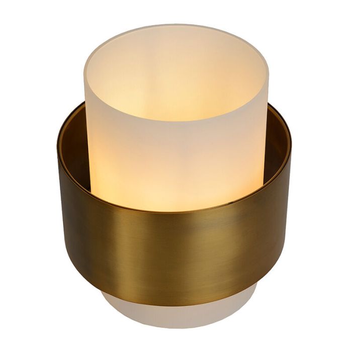 Guld bordslampa klassisk, Firmin, med brytare
