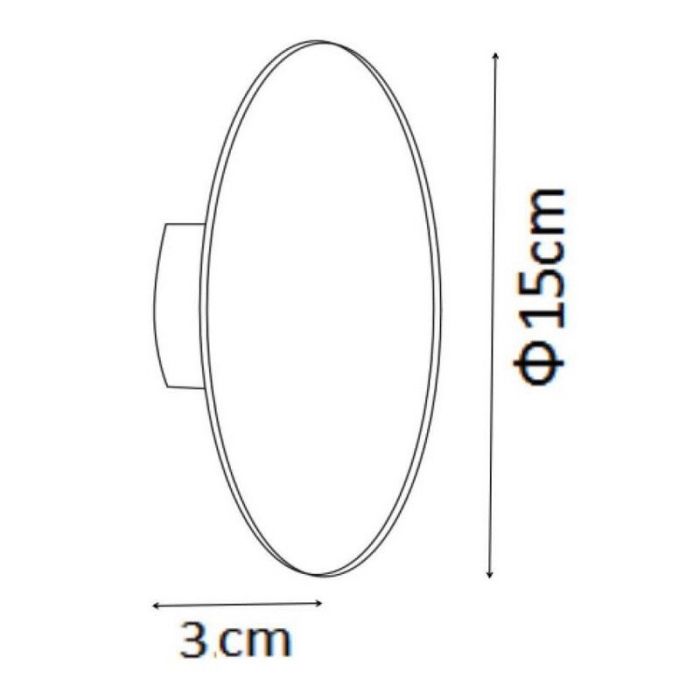 Svart vägglampa modern, Eklyps led, 6W, 3000K LED