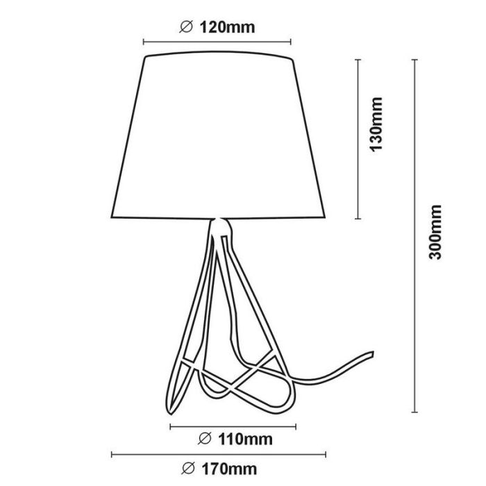 Krom bordslampa modern, Gitta, med brytare