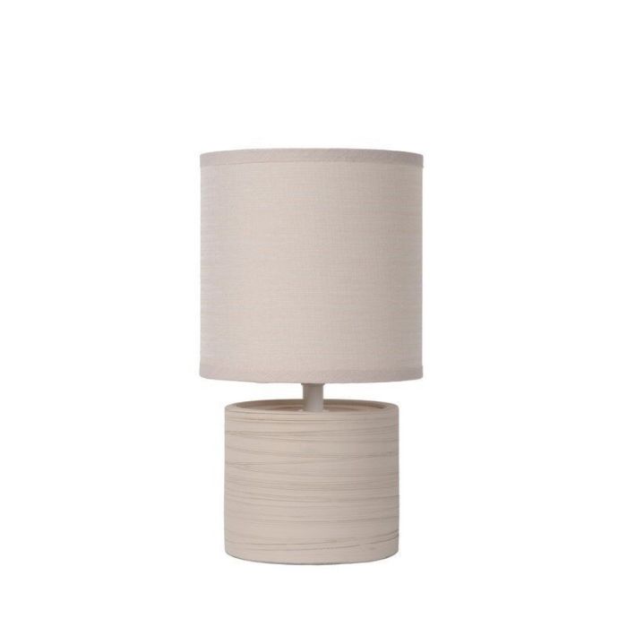Keramik bordslampa grå, Greasby, med brytare