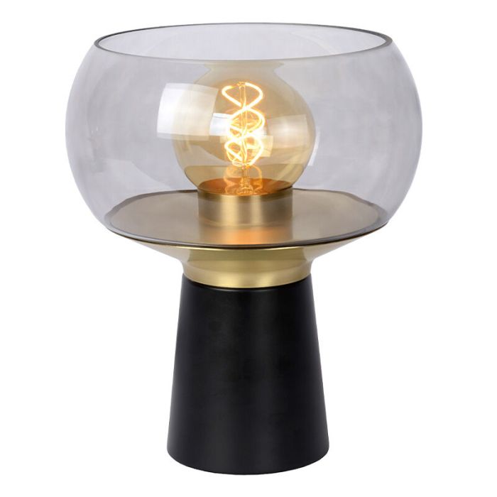 Svart bordslampa retro, Farris, med brytare