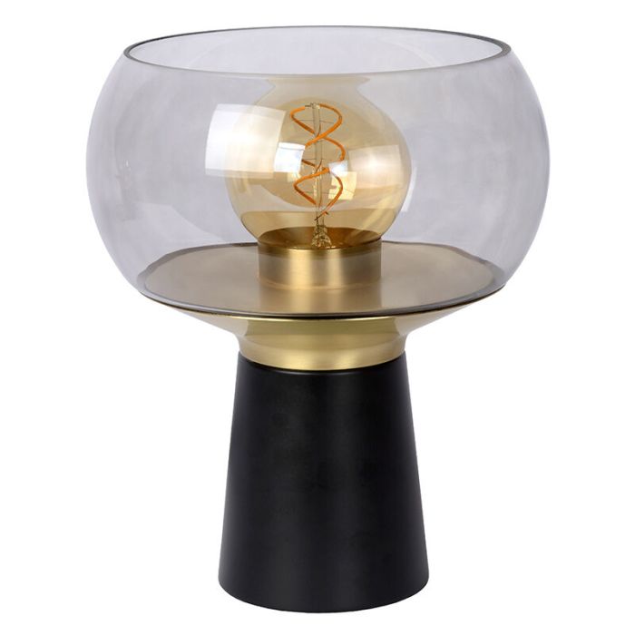 Svart bordslampa retro, Farris, med brytare