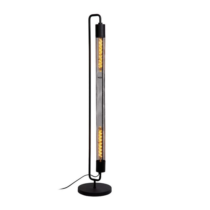 Svart golvlampa modern, Calixt, med brytare