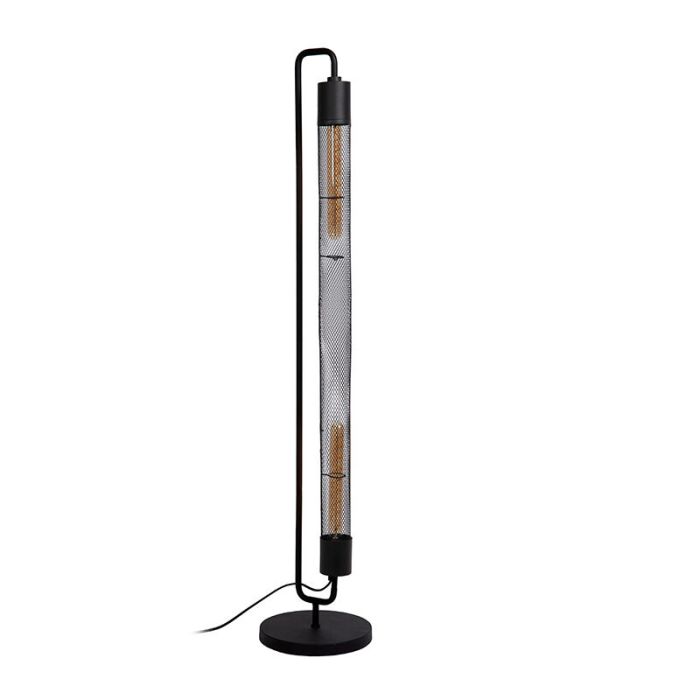 Svart golvlampa modern, Calixt, med brytare