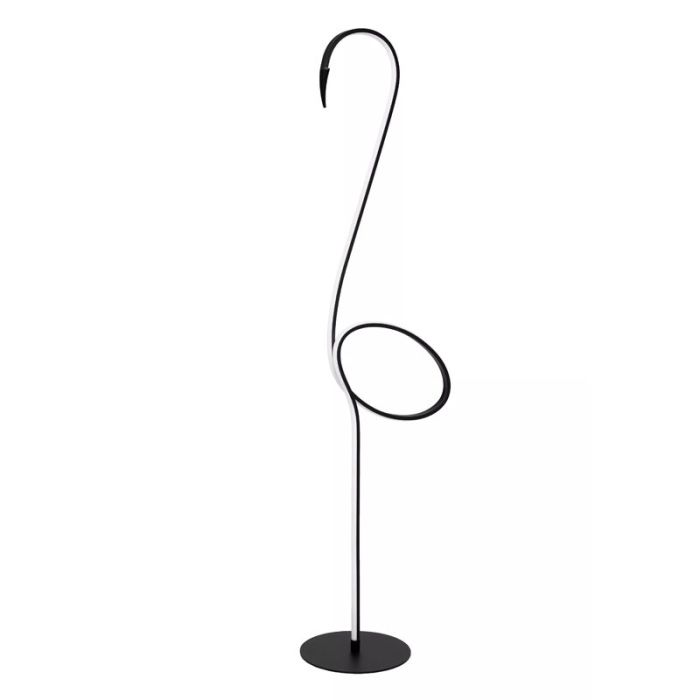 Svart golvlampa modern, Flamingo, 14W, RGB LED, met fjärrkontroll