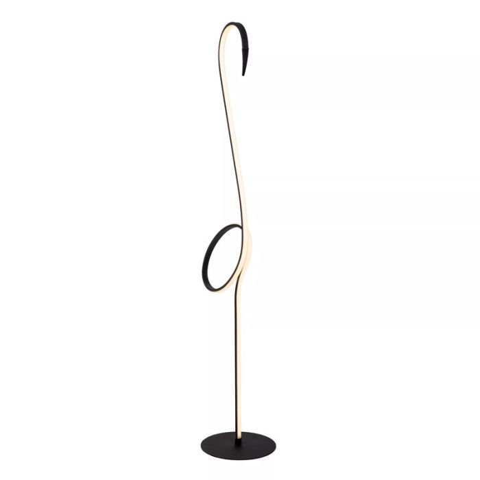 Svart golvlampa modern, Flamingo, 14W, RGB LED, met fjärrkontroll