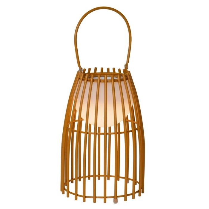 Brun bordslampa utomhus retro, Fjara, 0,3W, 2700K LED, IP44, med beröringsdimmer