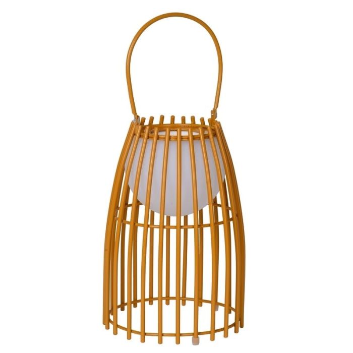 Brun bordslampa utomhus retro, Fjara, 0,3W, 2700K LED, IP44, med beröringsdimmer