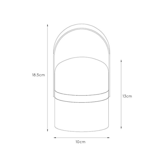 Vit bordslampa utomhus modern, Little Joe, 3W, 2700K LED, IP44, med brytare