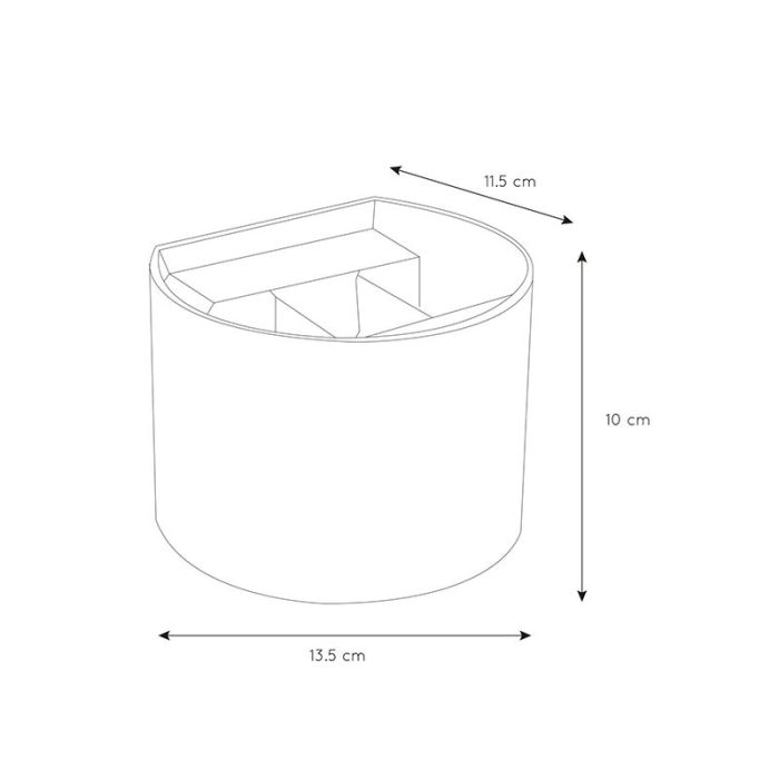 Svart up down vägglampa modern, Axi, 6W, 2700K LED, IP54