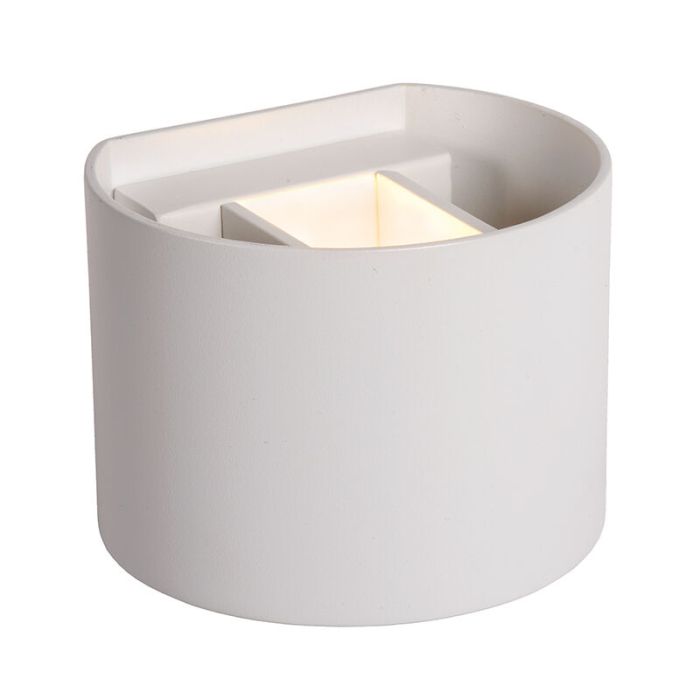 Vit up down vägglampa modern, Axi, 6W, 2700K LED, IP54