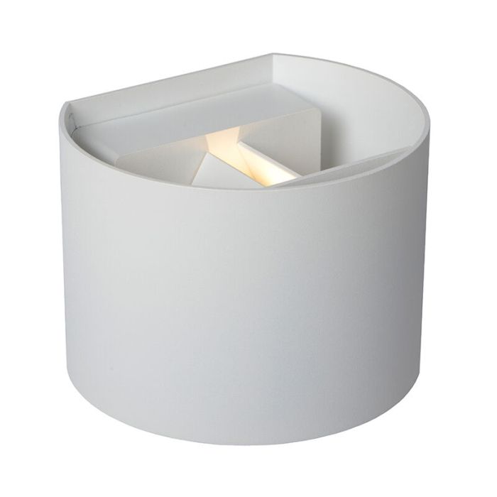 Vit up down vägglampa modern, Axi, 6W, 2700K LED, IP54