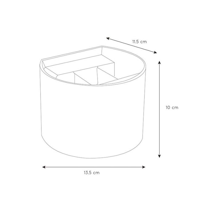 Vit up down vägglampa modern, Axi, 6W, 2700K LED, IP54