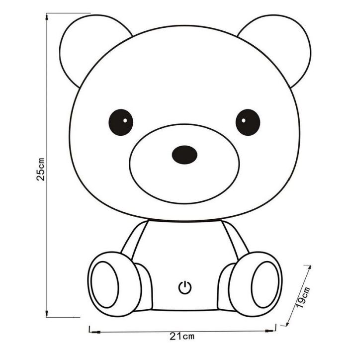Vit bordslampa barn, Dodo Bear, 3W, 3000K LED