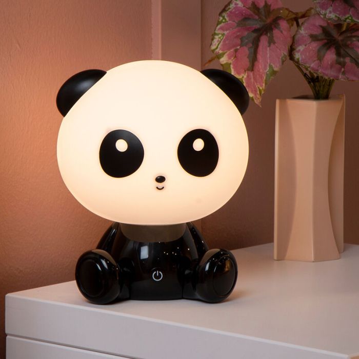 Svart bordslampa barn, Dodo Panda, 3W, 4000K LED
