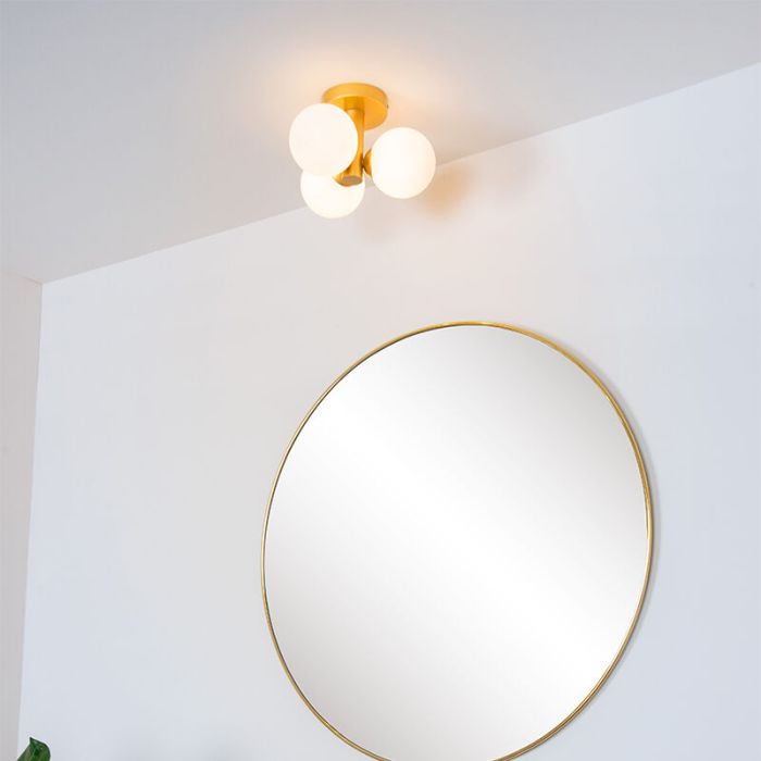 Guld taklampa badrum modern, Trudy, IP44