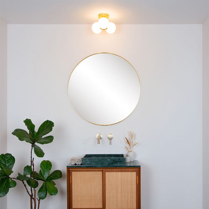Guld taklampa badrum modern, Trudy, IP44