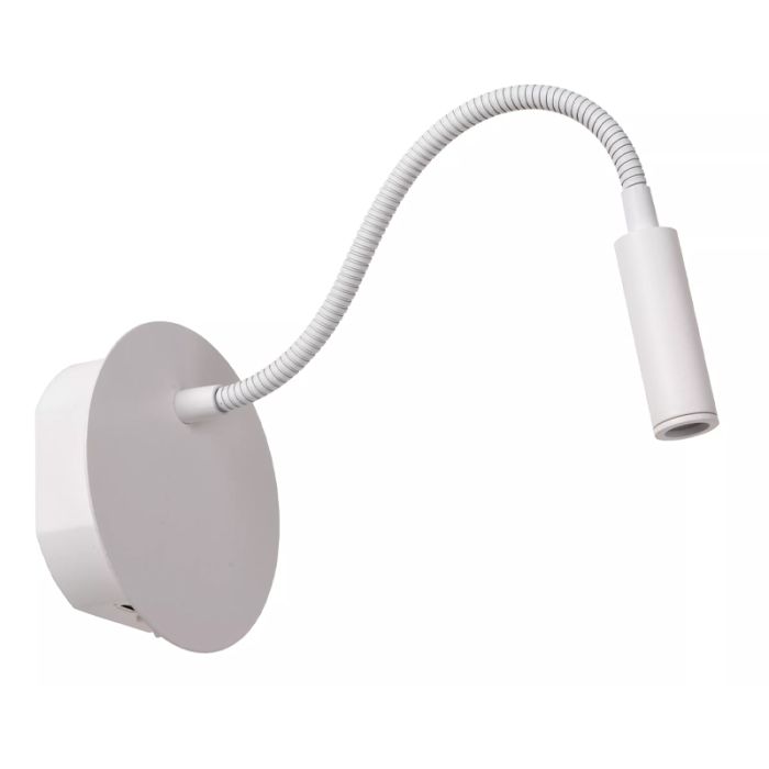Vit sänglampa modern, Jolijn, 2W, 3000K LED, med brytare
