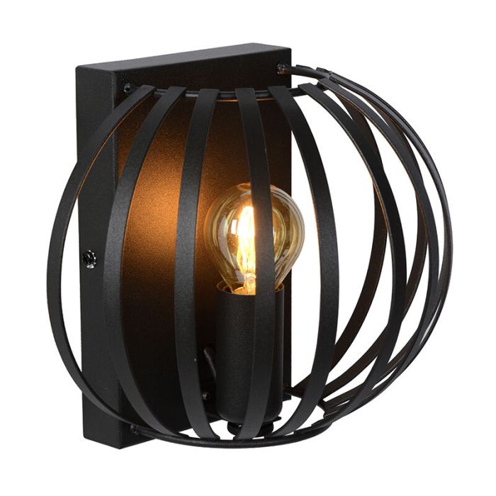 Svart vägglampa modern, Manuela