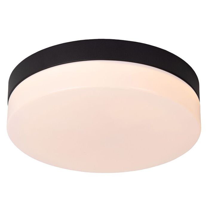 Svart taklampa badrum plast, Biskit, 12W, 2700K LED, IP44
